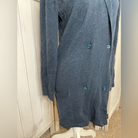 Vintage Fenn Wright Manson Wool Angora Blend Blue Cardigan Sweater Size Large - Picture 2 of 5